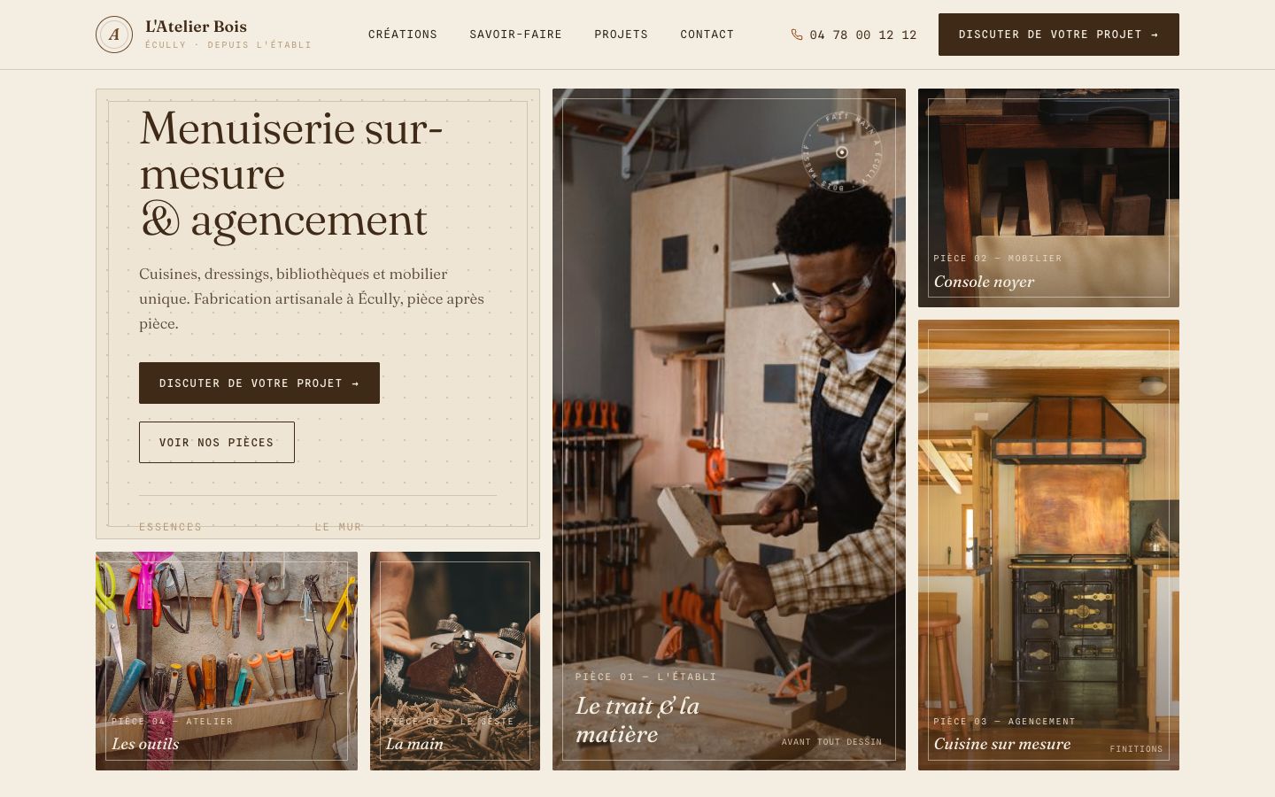 Site web de L'Atelier Bois