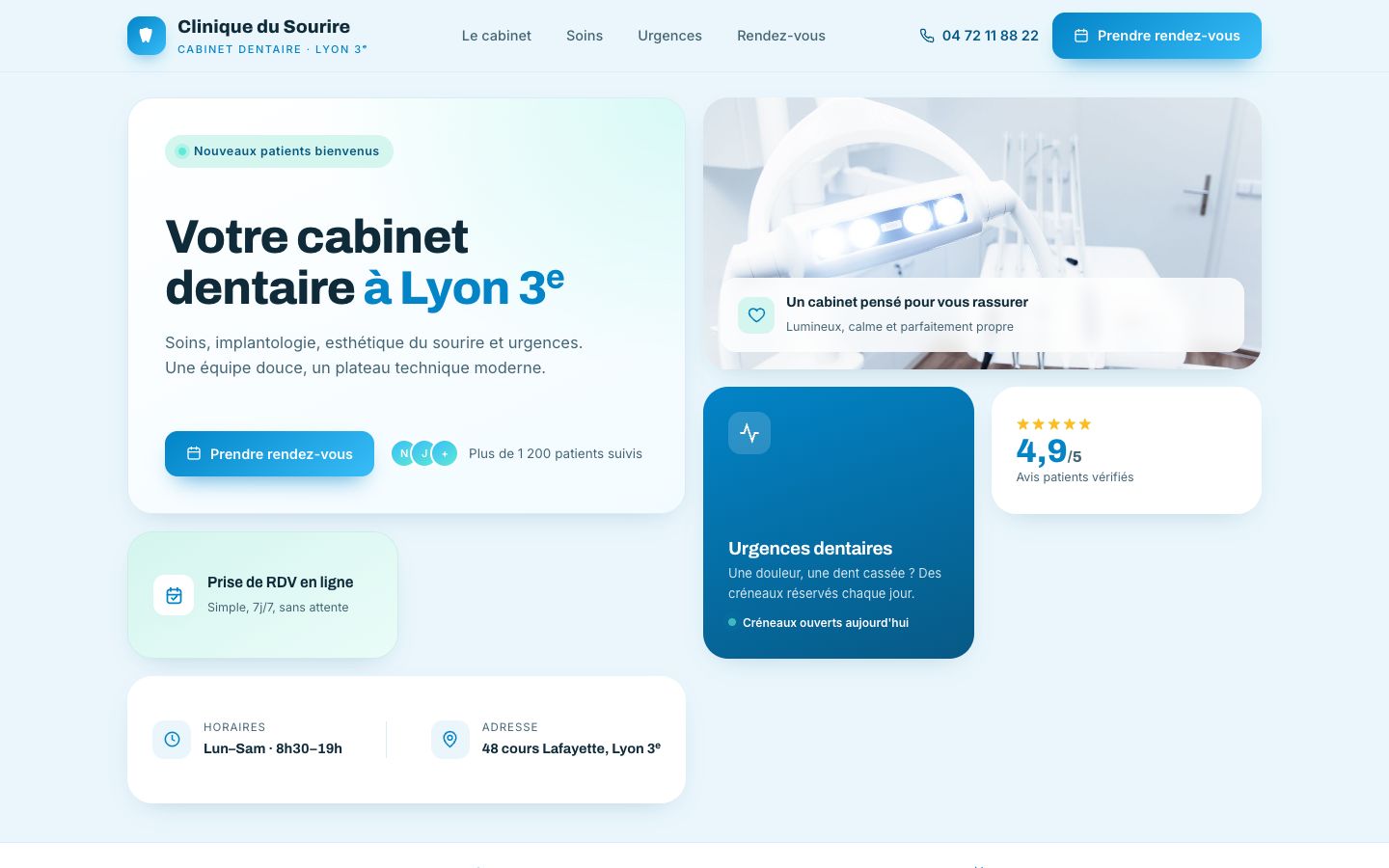 Site web de Clinique du Sourire
