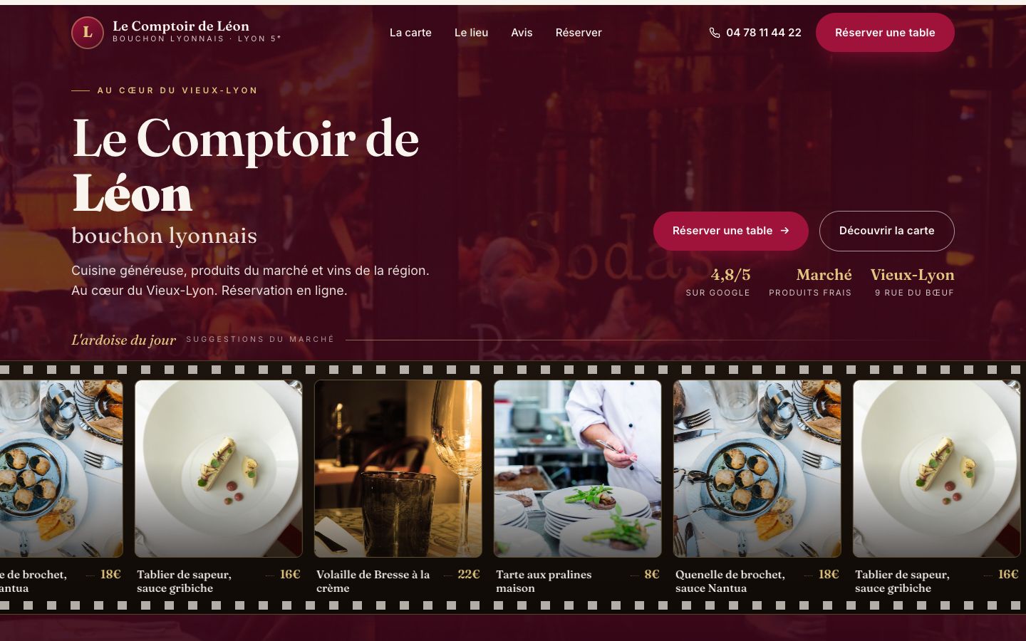 Site web de Le Comptoir de Léon