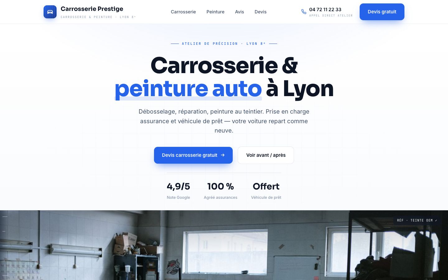 Site web de Carrosserie Prestige