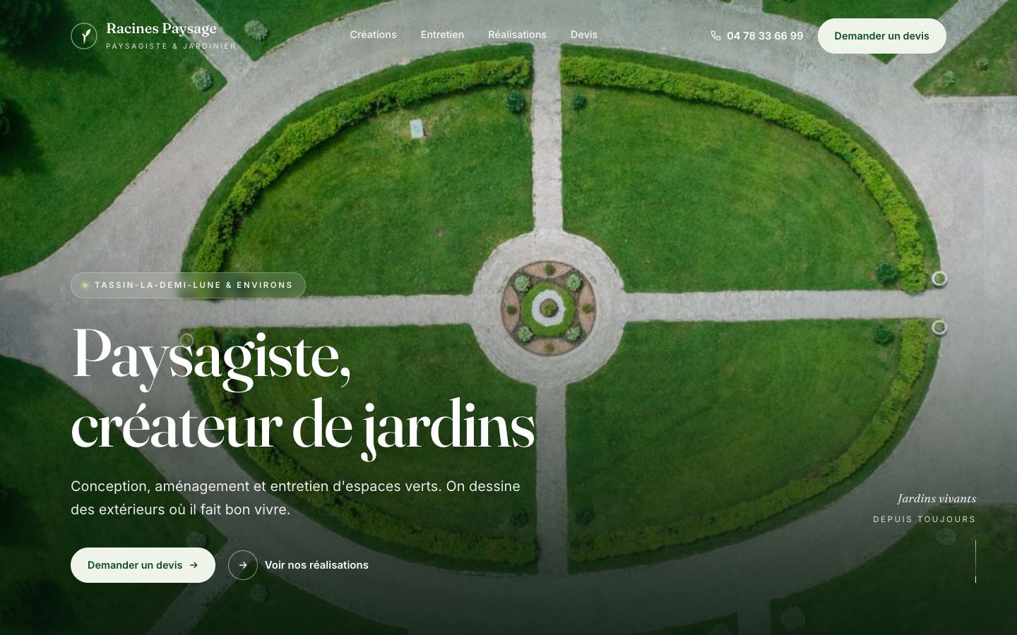 Site web de Racines Paysage