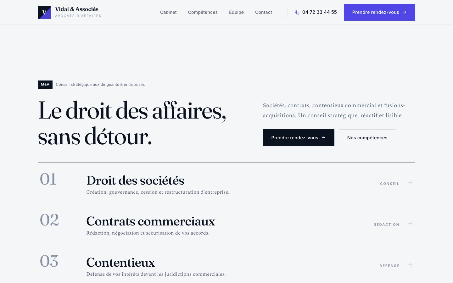 Site web de Vidal & Associés