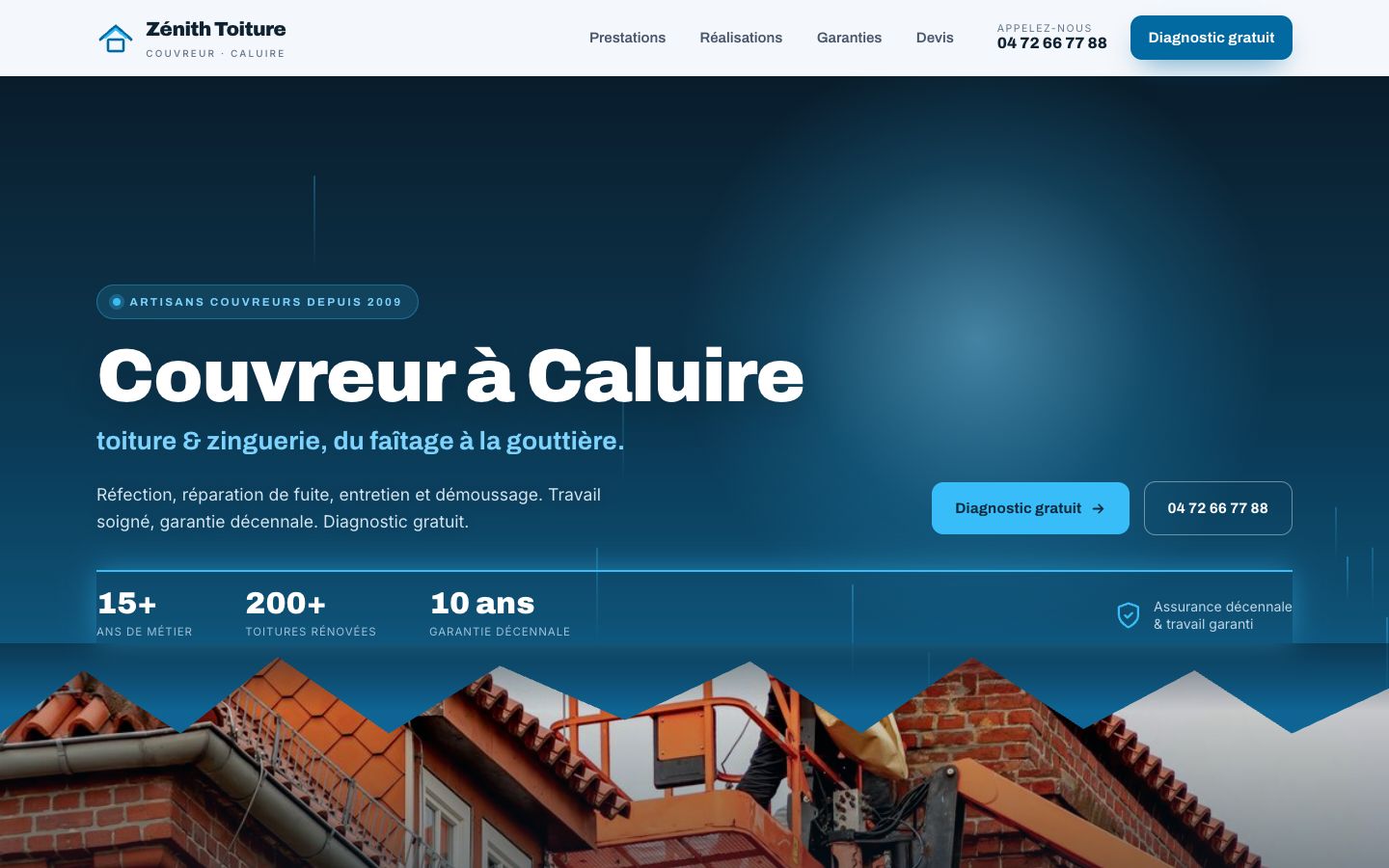 Site web de Zénith Toiture